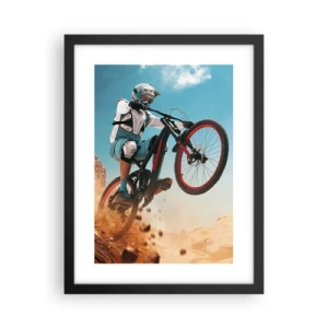 Poster în ramă neagră - Nebunia demonului bicicletei - 30x40 cm