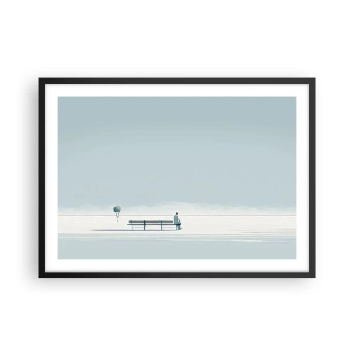 Poster în ramă neagră - Da, aștept. - 70x50 cm