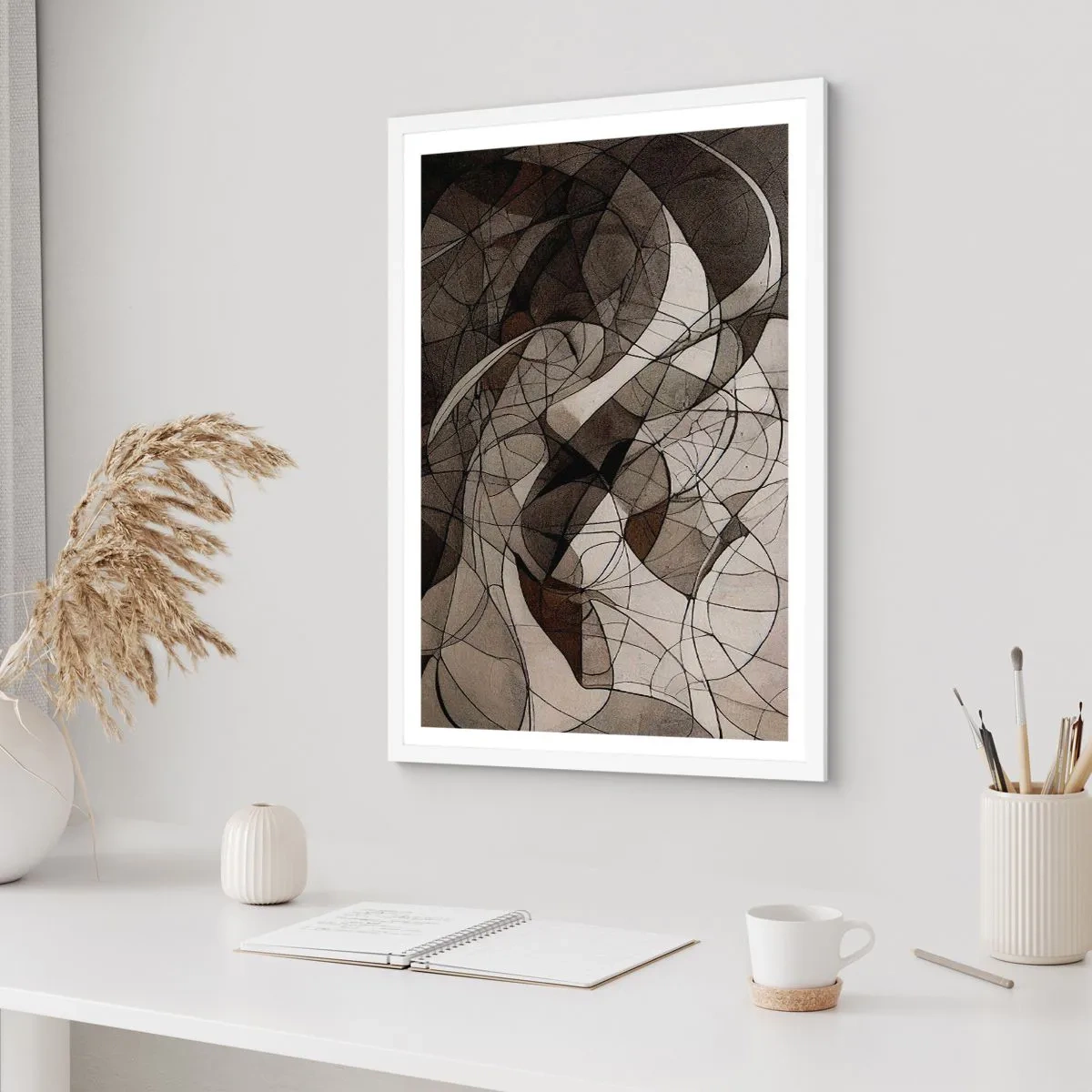 Poster în ramă albă - Circulația culorilor pământului - 40x50 cm