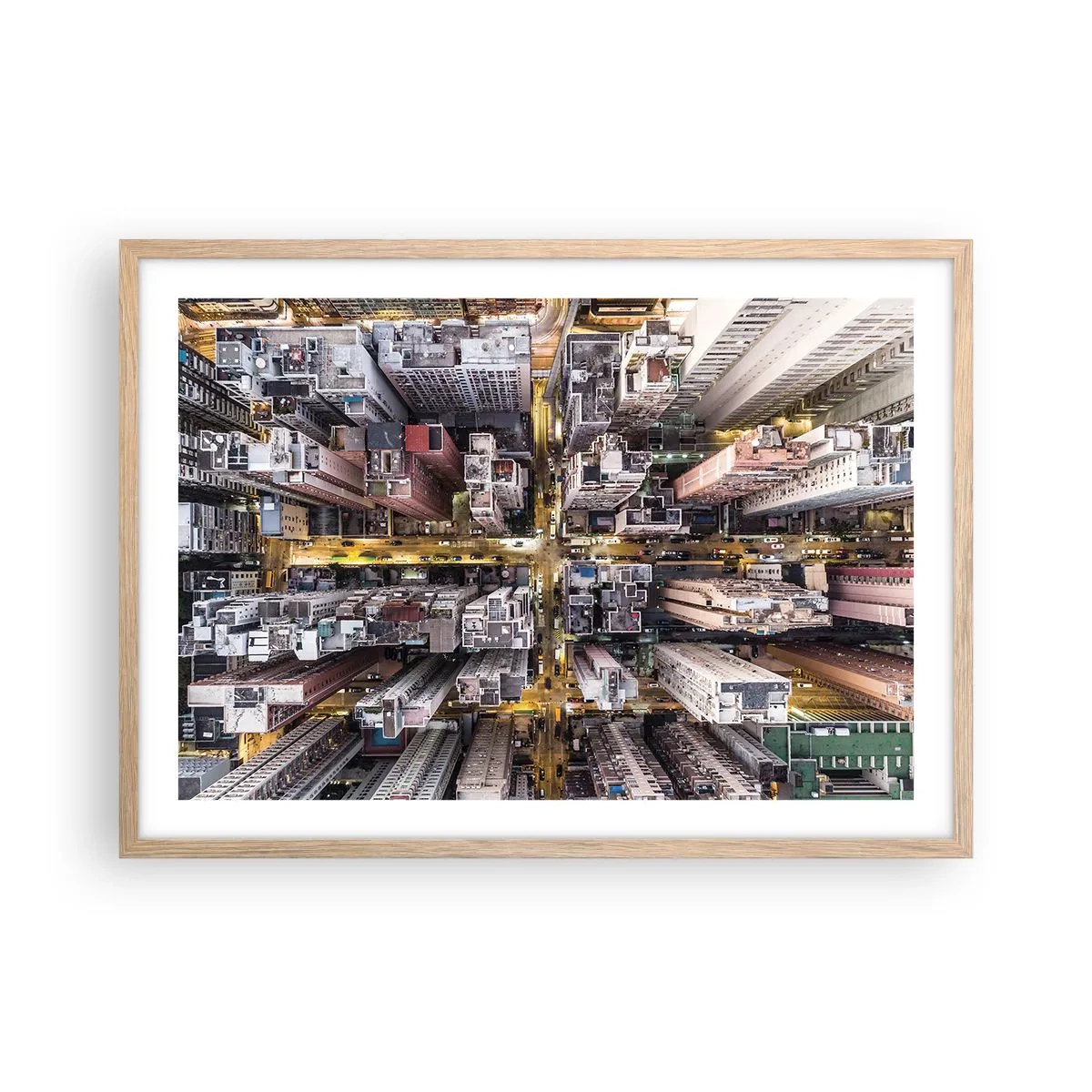 Poster în ramă de stejar deschis - Salutări din Hongkong - 70x50 cm
