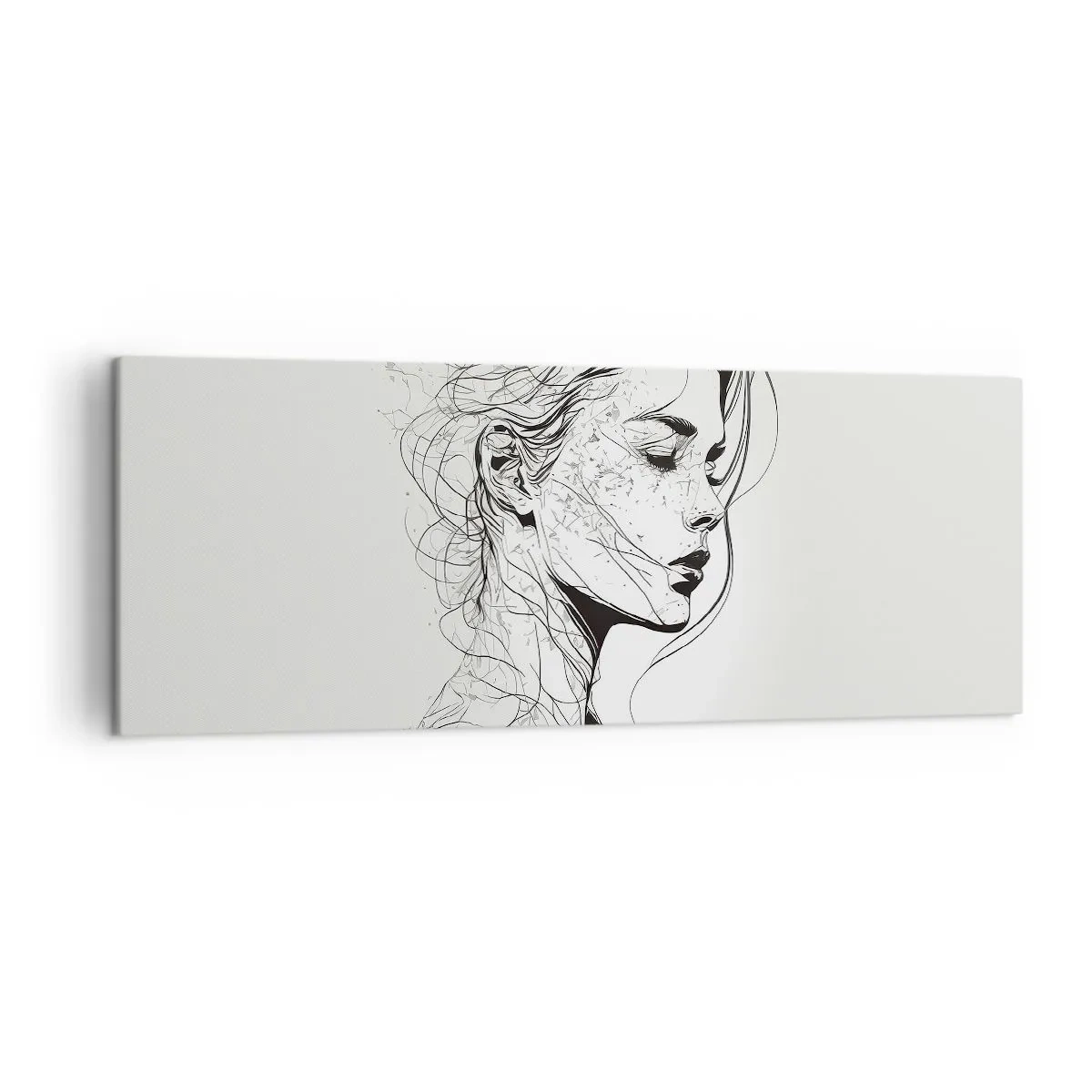 Tablou pe pânză - Desenată cu linii - 140x50 cm