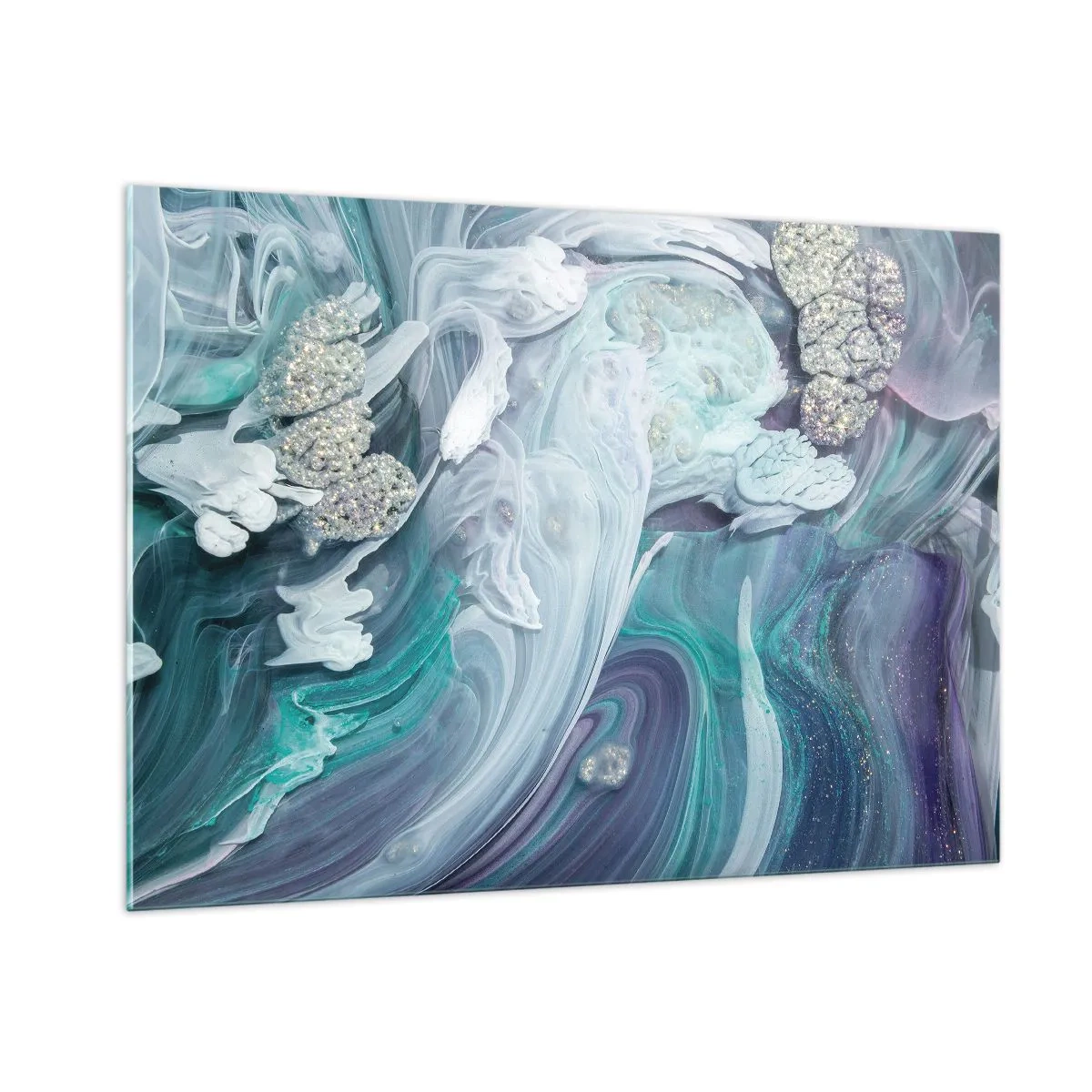 Tablou pe sticlă - Râuri de albastru - 100x70 cm