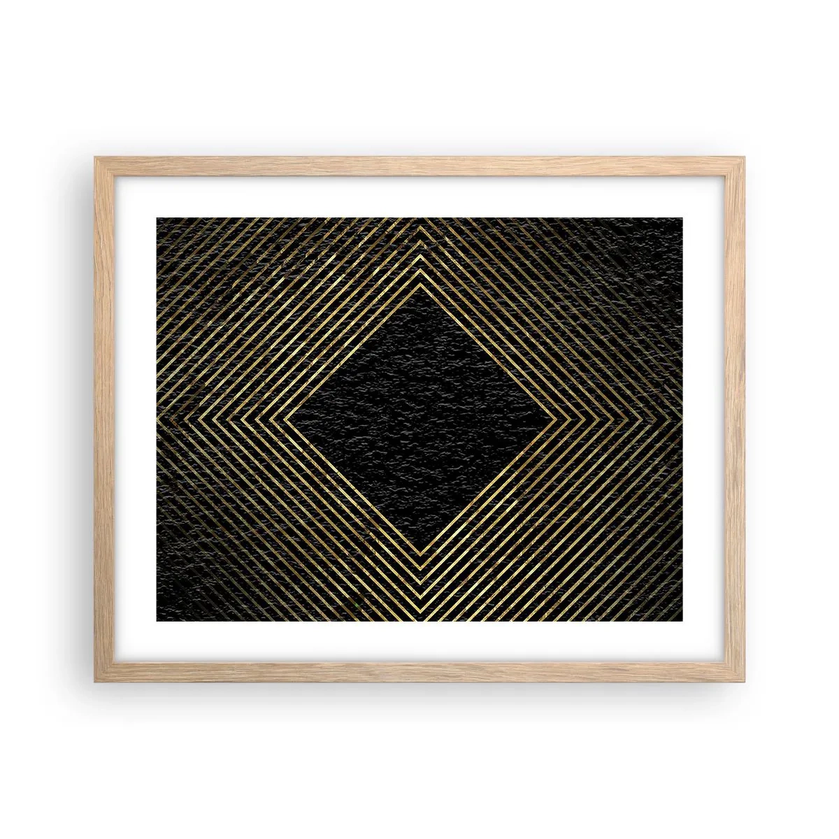 Poster în ramă de stejar deschis - Geometrie în stil glamour - 50x40 cm