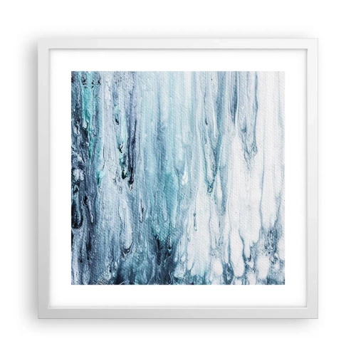Poster în ramă albă - Țurțuri de albastru - 40x40 cm