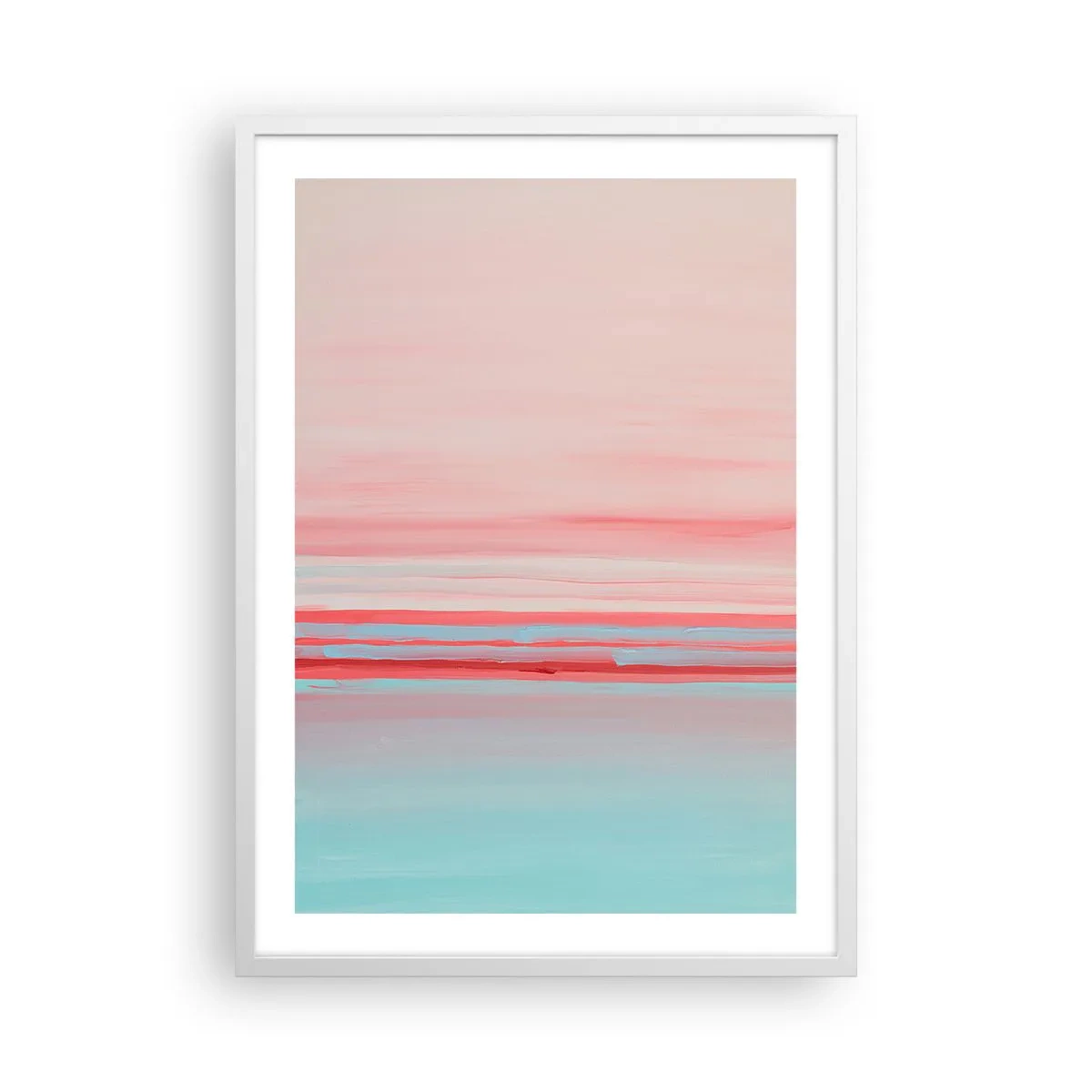 Poster în ramă albă - Abstracție în zori - 50x70 cm