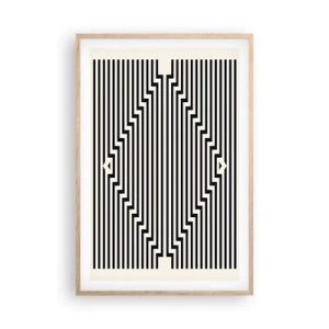 Poster în ramă de stejar deschis - Iluzie geometrică - 61x91 cm