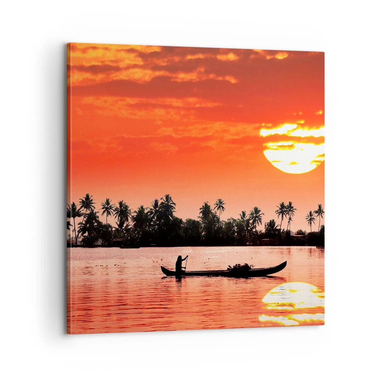 Tablou pe pânză - Liniștea tropicelor la apus de soare - 60x60 cm
