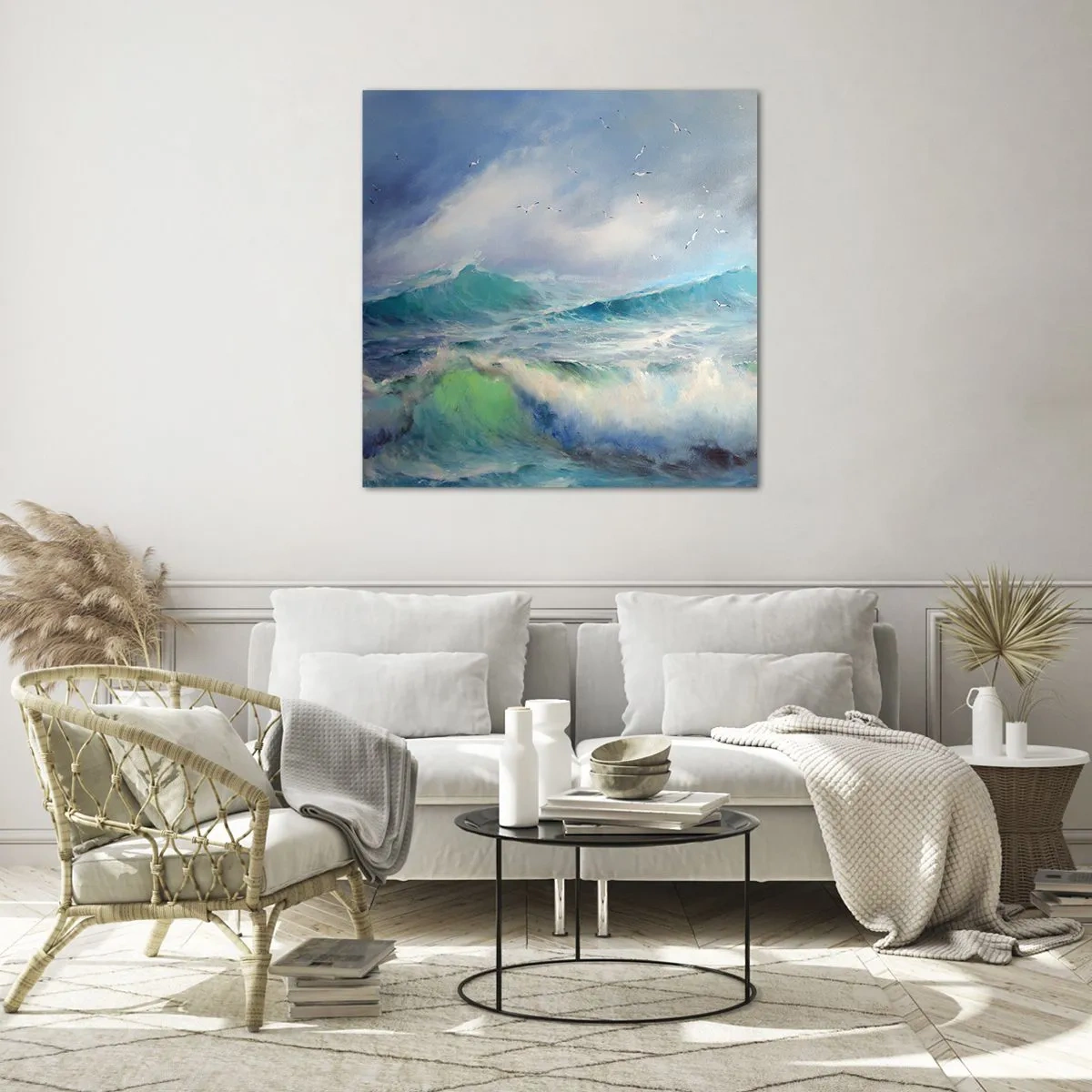 Tablou pe sticlă - Vârtejul a gemut de triumf... - 60x60 cm