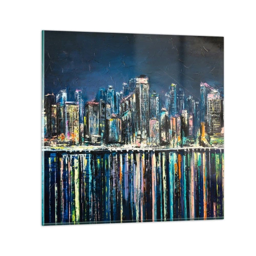 Tablou pe sticlă - Cascadă de lumini - 70x70 cm
