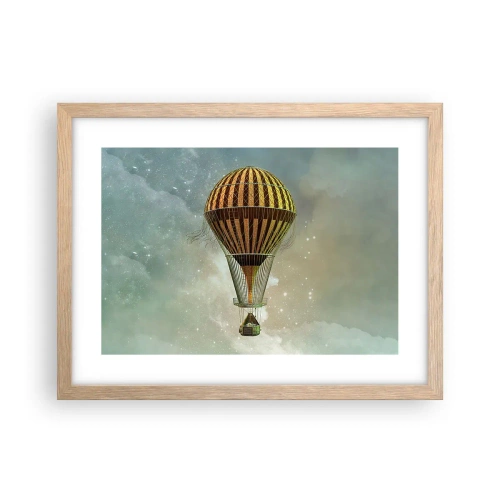 Poster în ramă de stejar deschis - Zboruri de pionierat - 40x30 cm