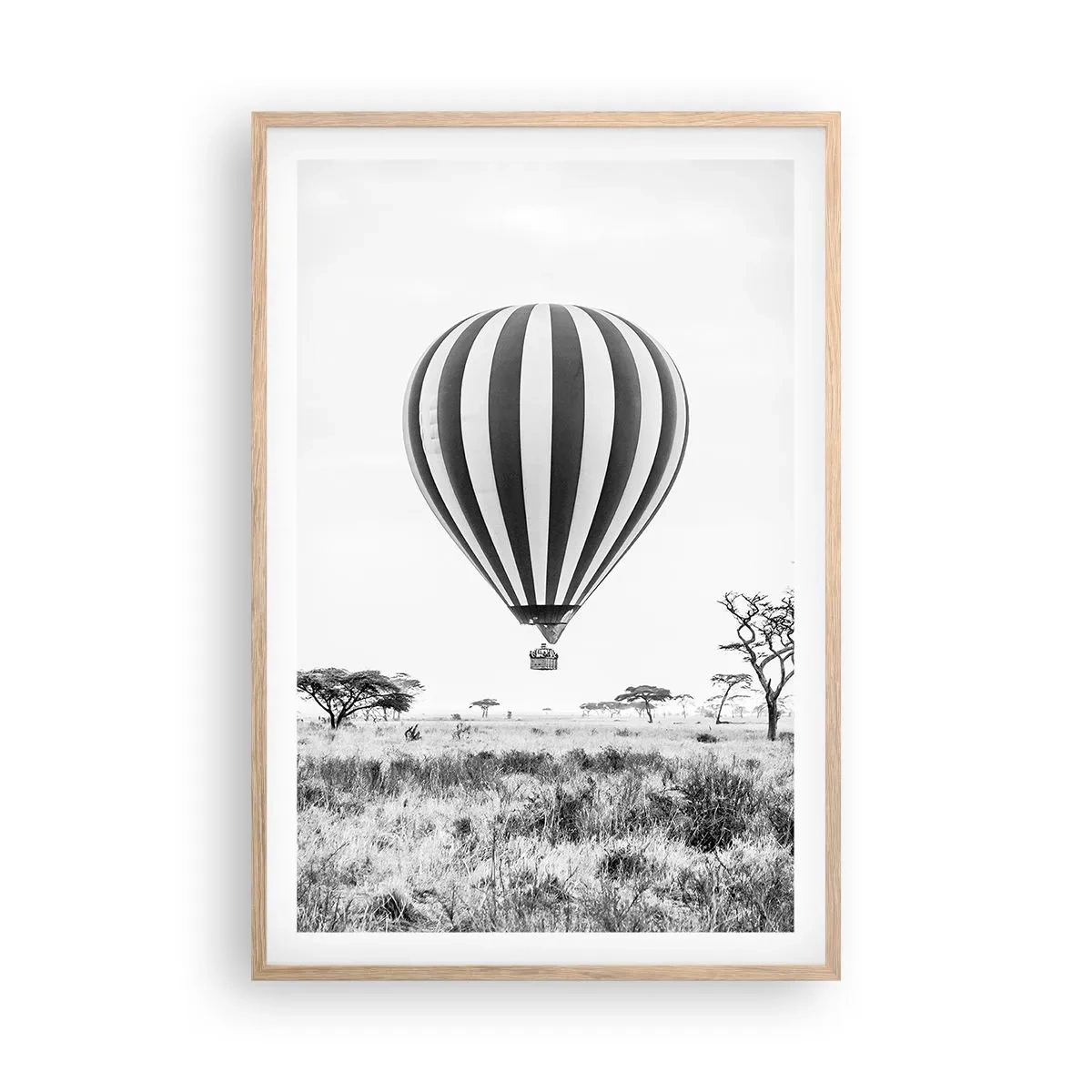 Poster în ramă de stejar deschis - Peste savană - 61x91 cm