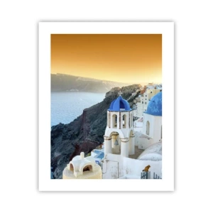 Poster - Santorini - îmbrățișat de stânci - 40x50 cm