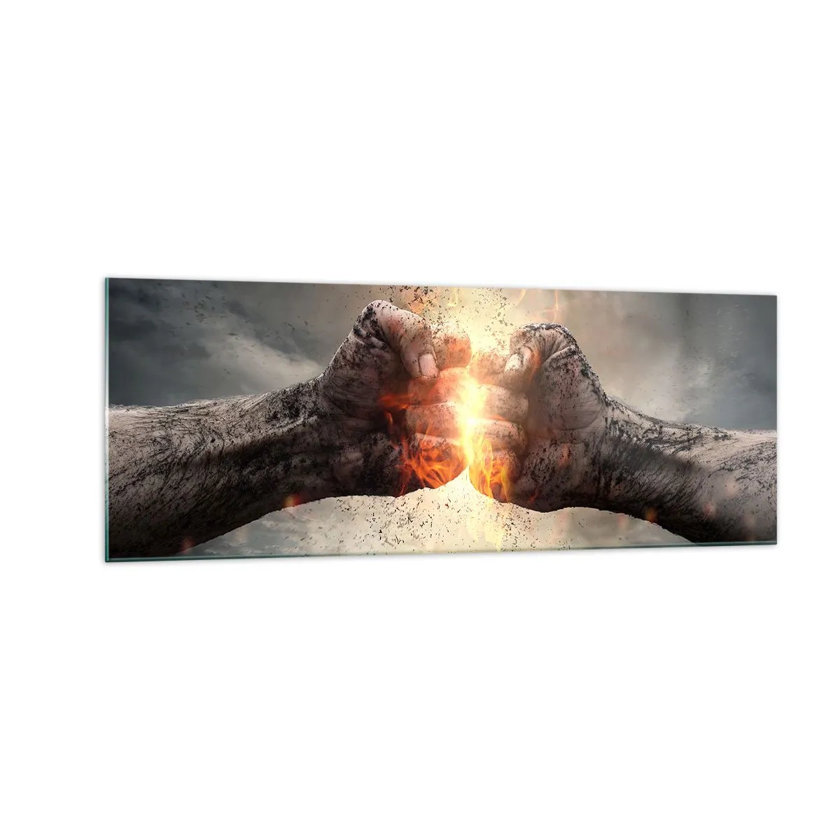 Tablou pe sticlă - Ridică-te pentru a lupta - 140x50 cm