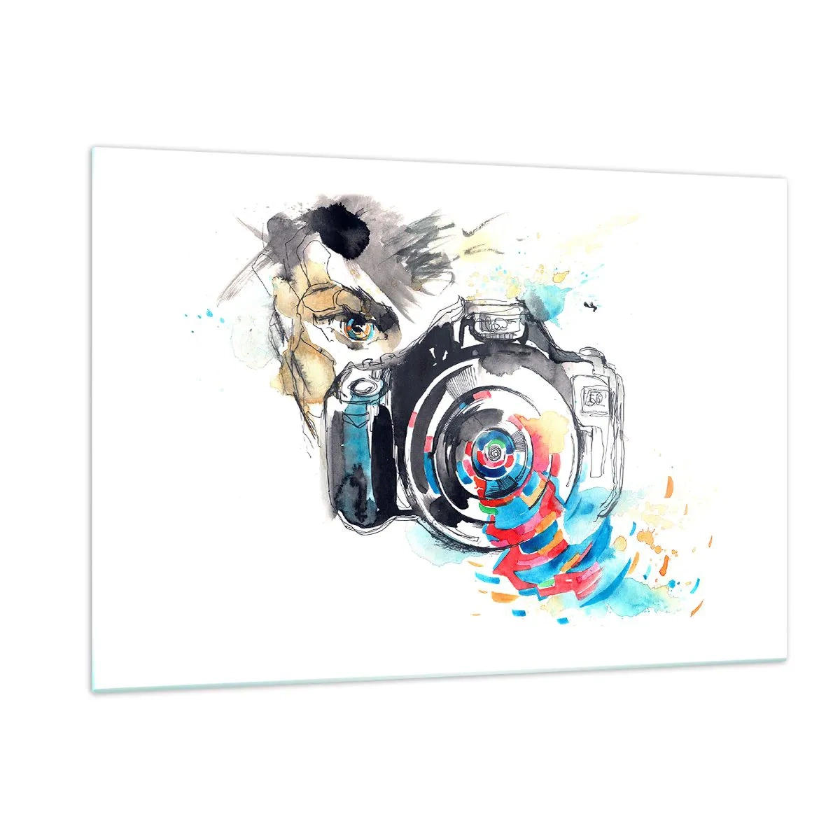 Tablou pe sticlă - În ochiul obiectivului - 120x80 cm