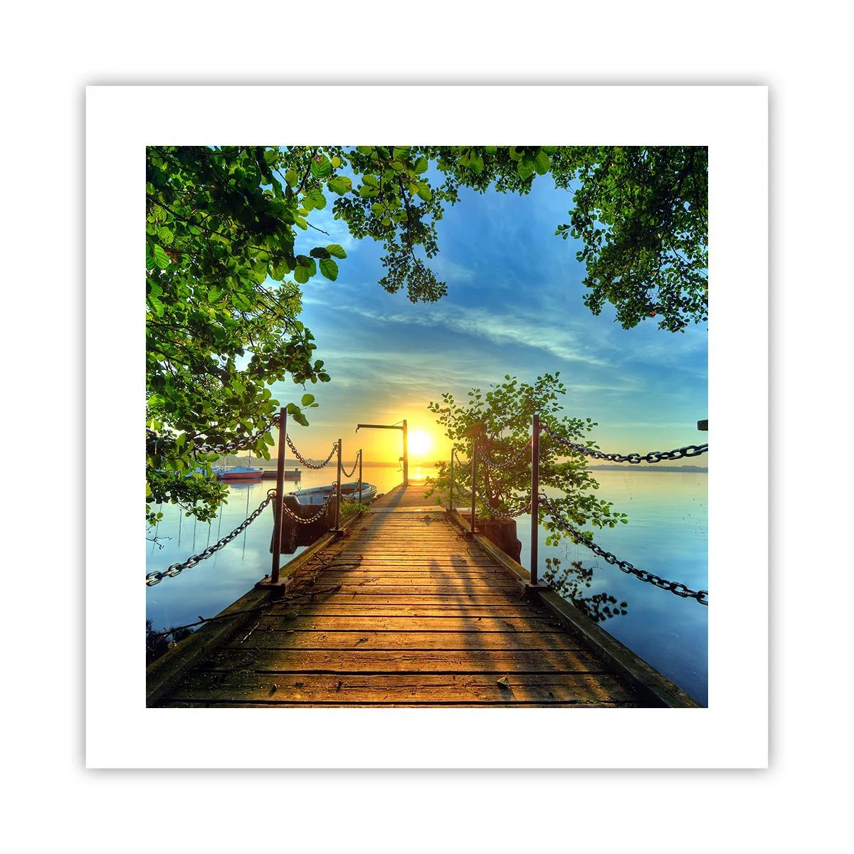 Poster - Apusul la malul apei - 40x40 cm