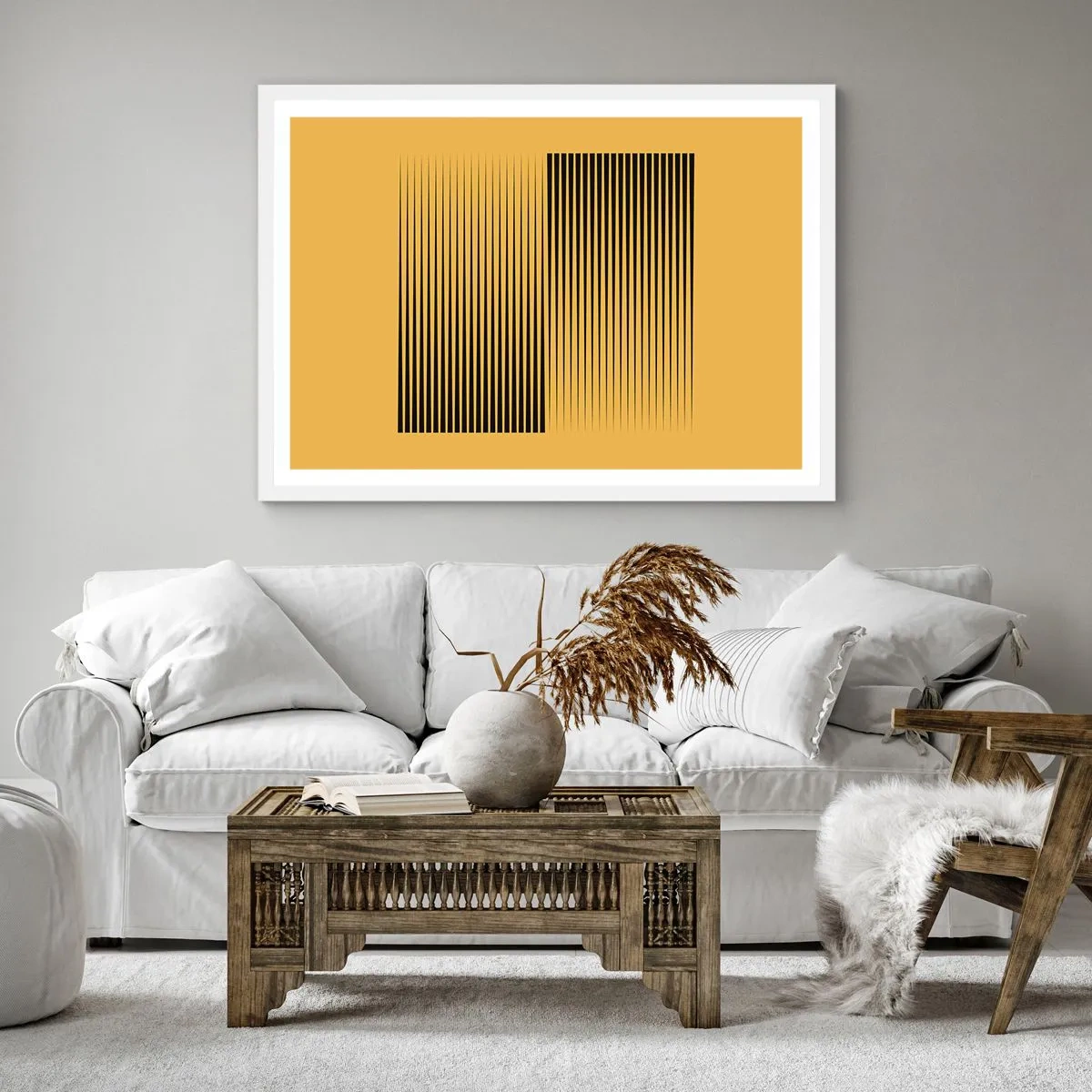 Poster în ramă albă - Pătratul contrariilor - 40x40 cm