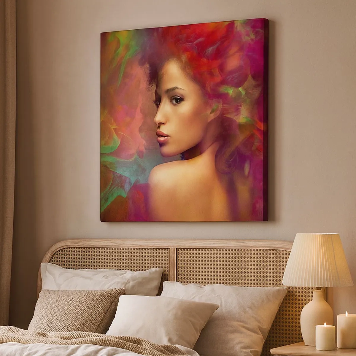 Tablou pe pânză - Mai frumoasă decât un curcubeu, delicată ca o ceață - 30x30 cm