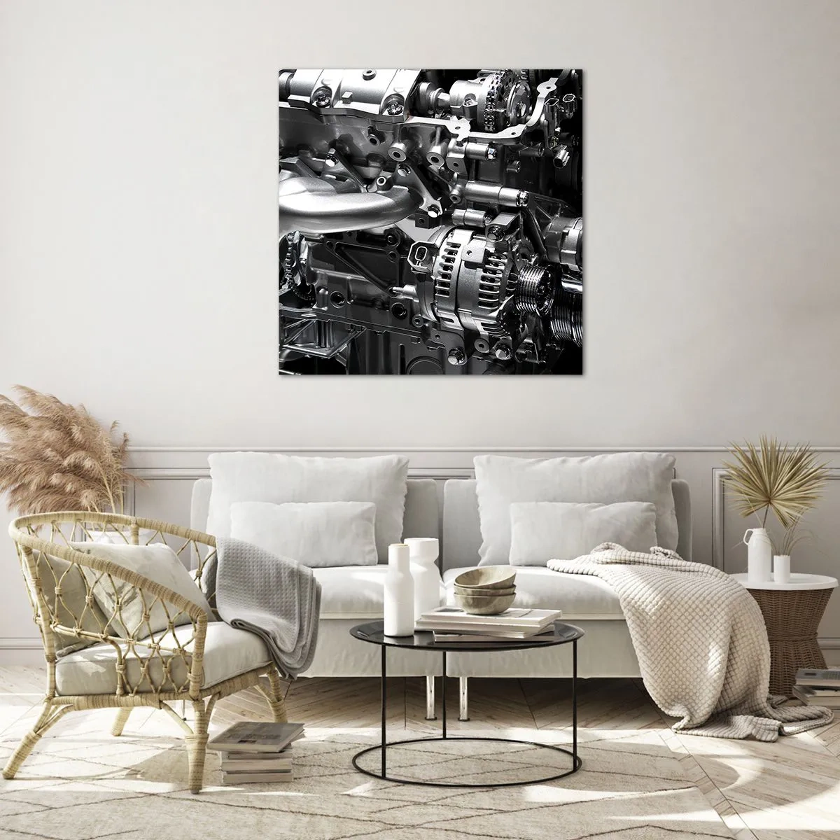 Tablou pe sticlă - De oțel, frumos, puternic - 30x30 cm