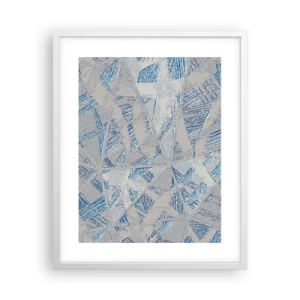 Poster în ramă albă - Într-un labirint de gri-albastru - 40x50 cm