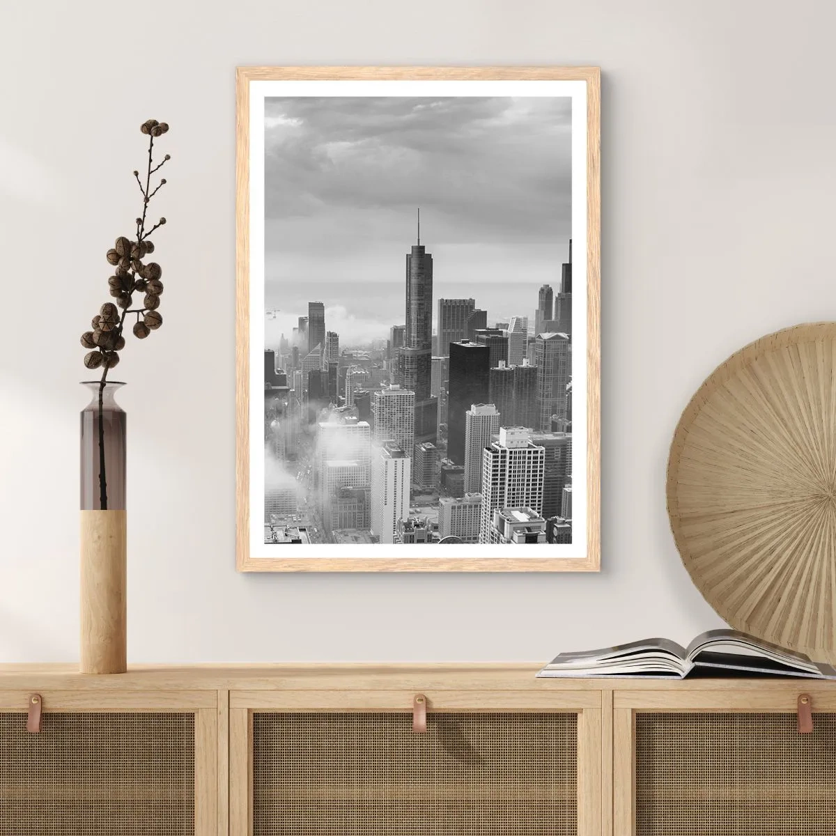 Poster în ramă de stejar deschis - Peisaj american - 61x91 cm