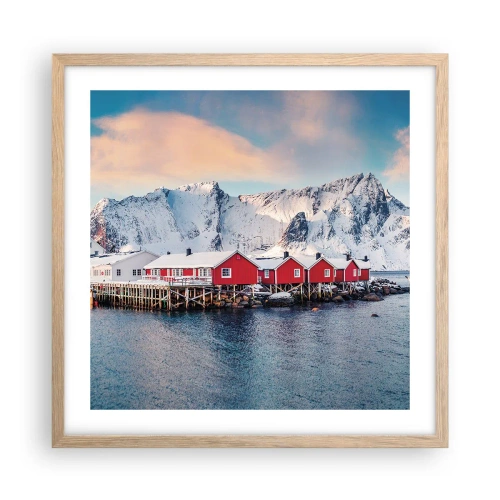 Poster în ramă de stejar deschis - Retragerea nordică - 50x50 cm