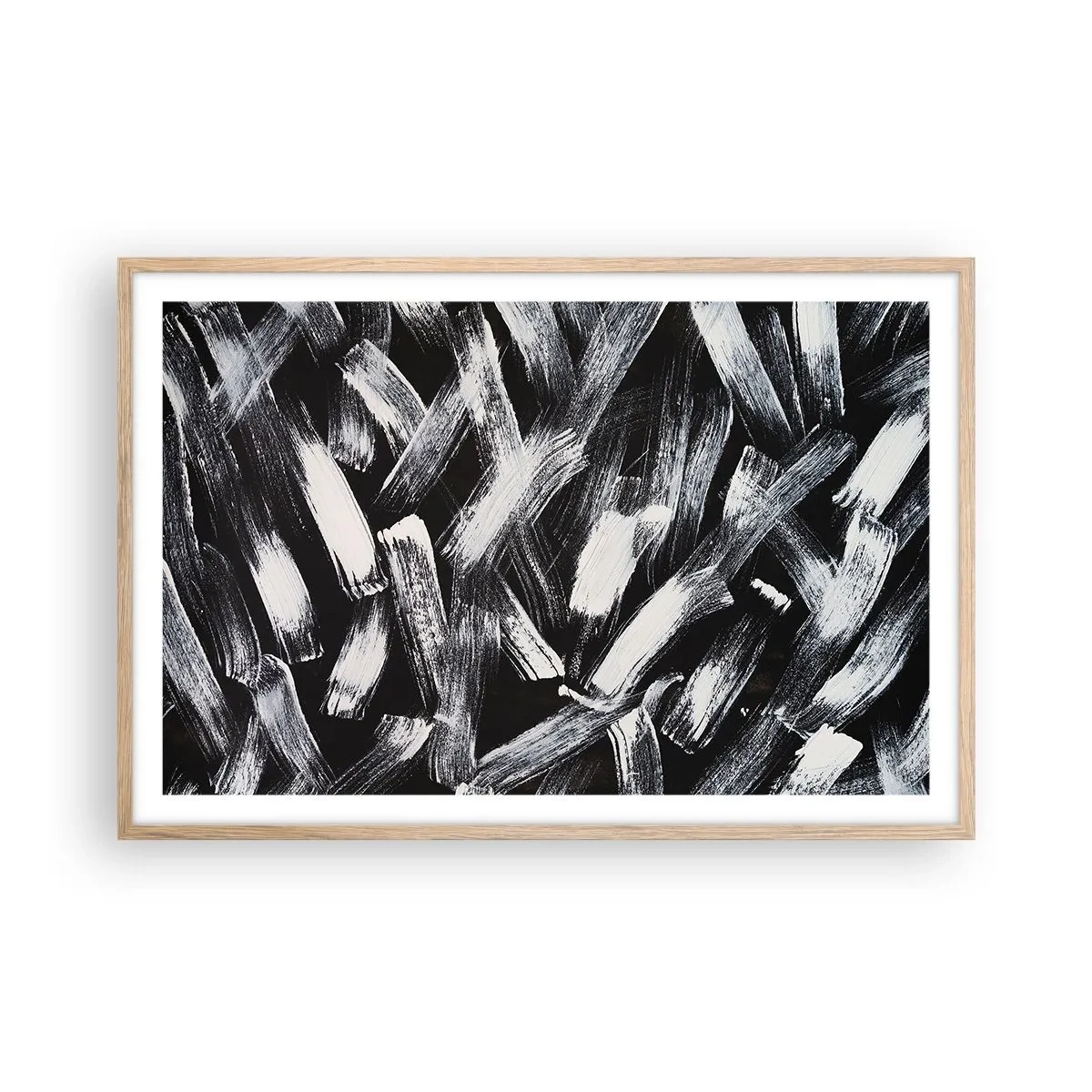 Poster în ramă de stejar deschis - Abstracție în spirit industrial - 91x61 cm