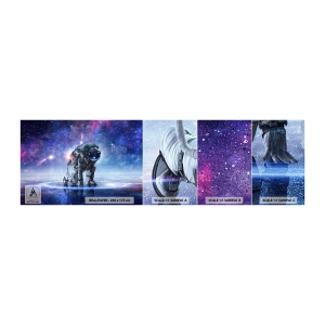 Mostră tapet autocolant Deluxe Sticker - Cerul înstelat de deasupra mea - Cosmonaut, Cosmos, Astronaut - 100x30 cm