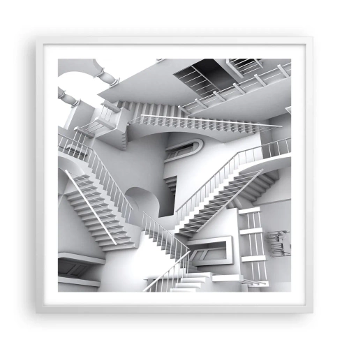 Poster în ramă albă - Paradoxurile spațiului - 60x60 cm