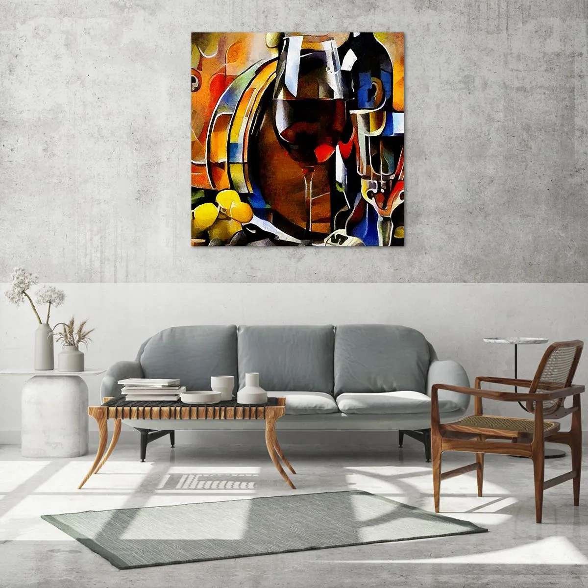 Tablou pe sticlă - Și lumea devine mai colorată - 50x50 cm