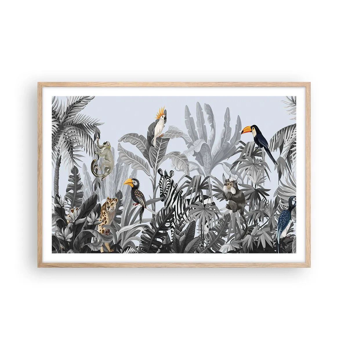 Poster în ramă de stejar deschis - O fabulă africană - 91x61 cm