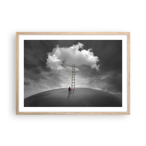 Poster în ramă de stejar deschis - Orice este posibil - 70x50 cm