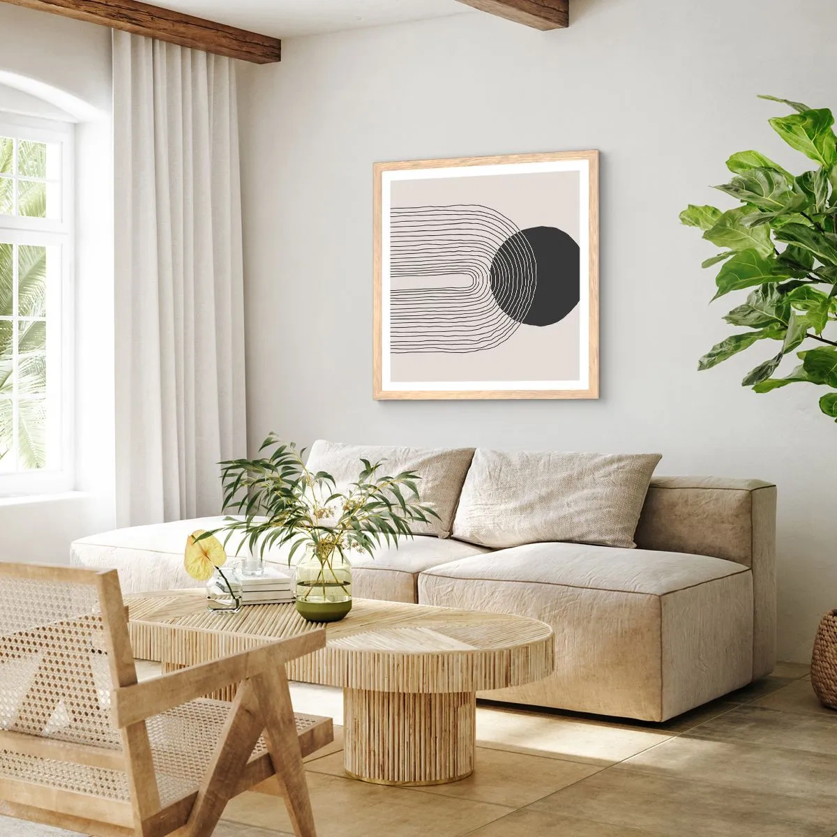 Poster în ramă de stejar deschis - Tremurând și încrezător - 30x30 cm