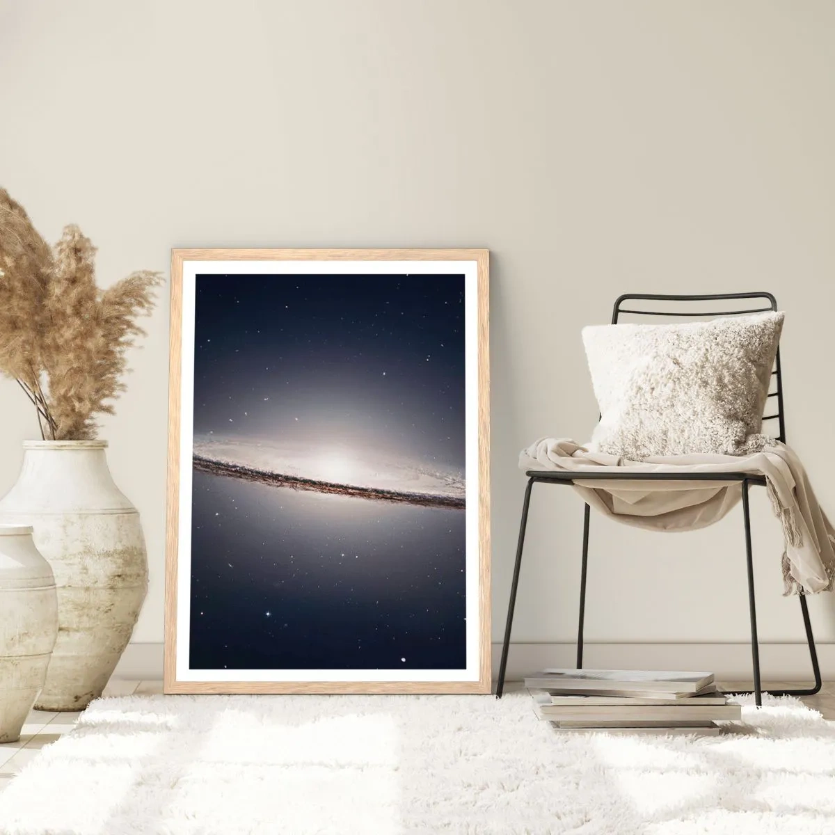 Poster în ramă de stejar deschis - Cu mult timp în urmă, într-o galaxie foarte, foarte îndepărtată... - 70x100 cm