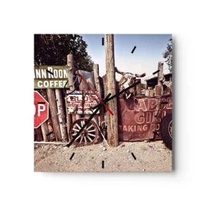 Ceas de perete - Ceas pe sticlă - Iar timpul s-a oprit - 30x30 cm