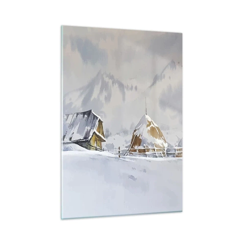 Tablou pe sticlă - Într-o vale înzăpezită - 50x70 cm
