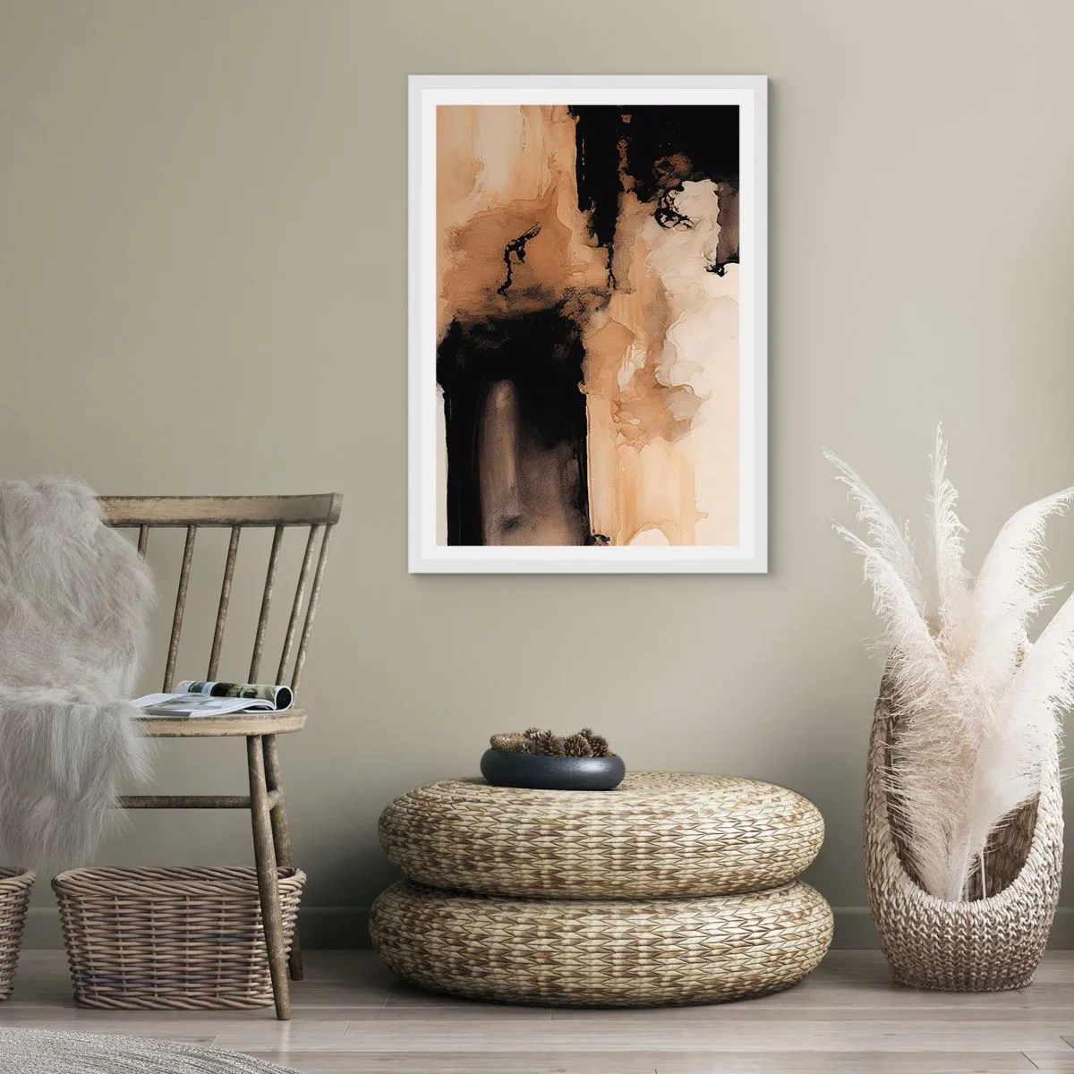 Poster în ramă albă - O abstractizare intrigantă - 40x50 cm