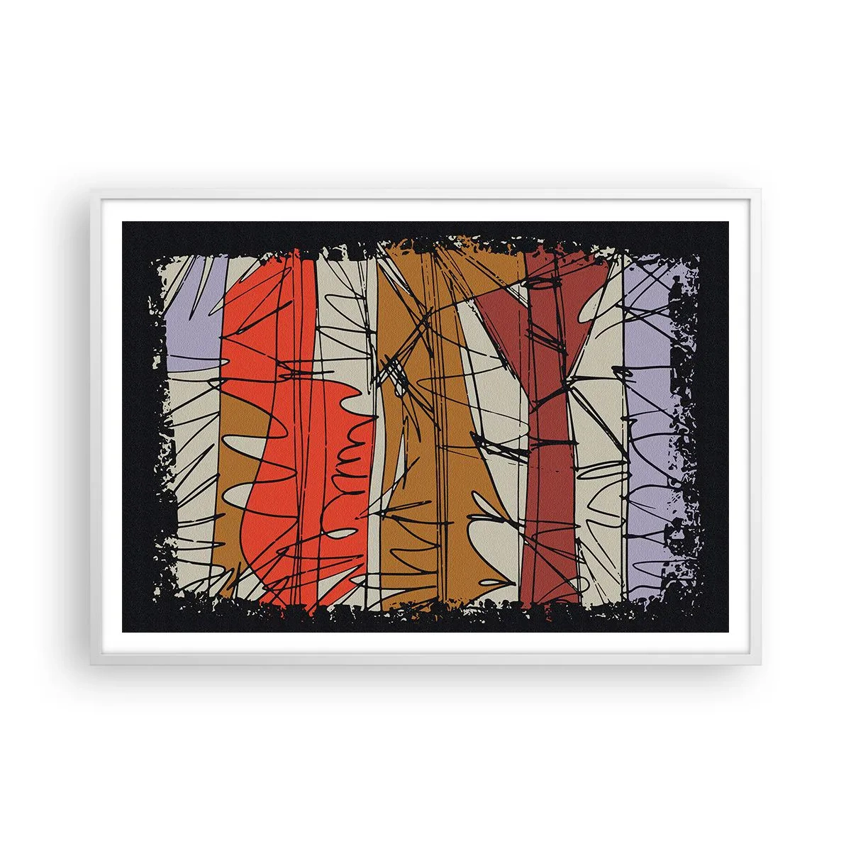 Poster în ramă albă - Compoziție spontană - 100x70 cm