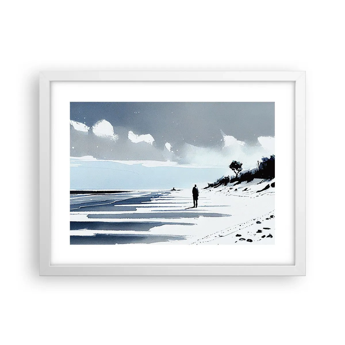 Poster în ramă albă - Singuratic - 40x30 cm