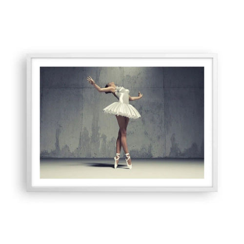 Poster în ramă albă - Ușoară ca o pasăre - 70x50 cm