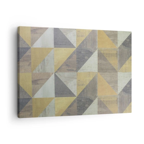Tablou pe pânză Canvas - Compoziție geometrică a triunghiurilor în nuanțe pământii - 70x50cm - La unghiul triunghiului - Decorațiune modernă pentru perete pentru living și dormitor ARTTOR