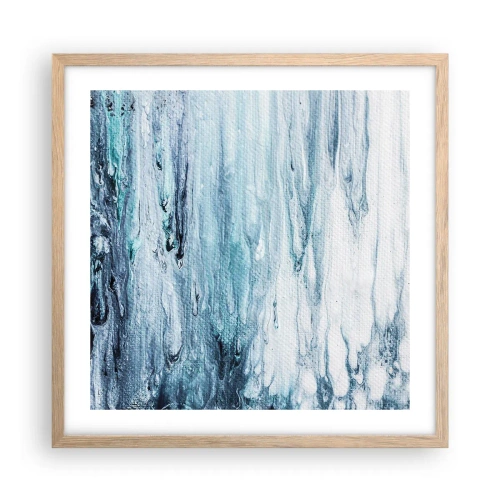 Poster în ramă de stejar deschis - Țurțuri de albastru - 50x50 cm
