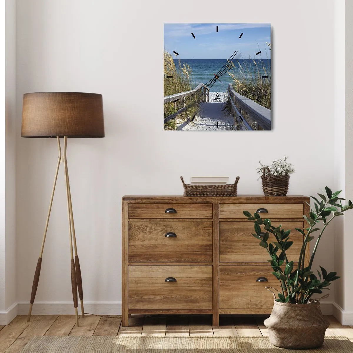 Ceas de perete - Ceas pe sticlă - În soare, în vânt - 40x40 cm