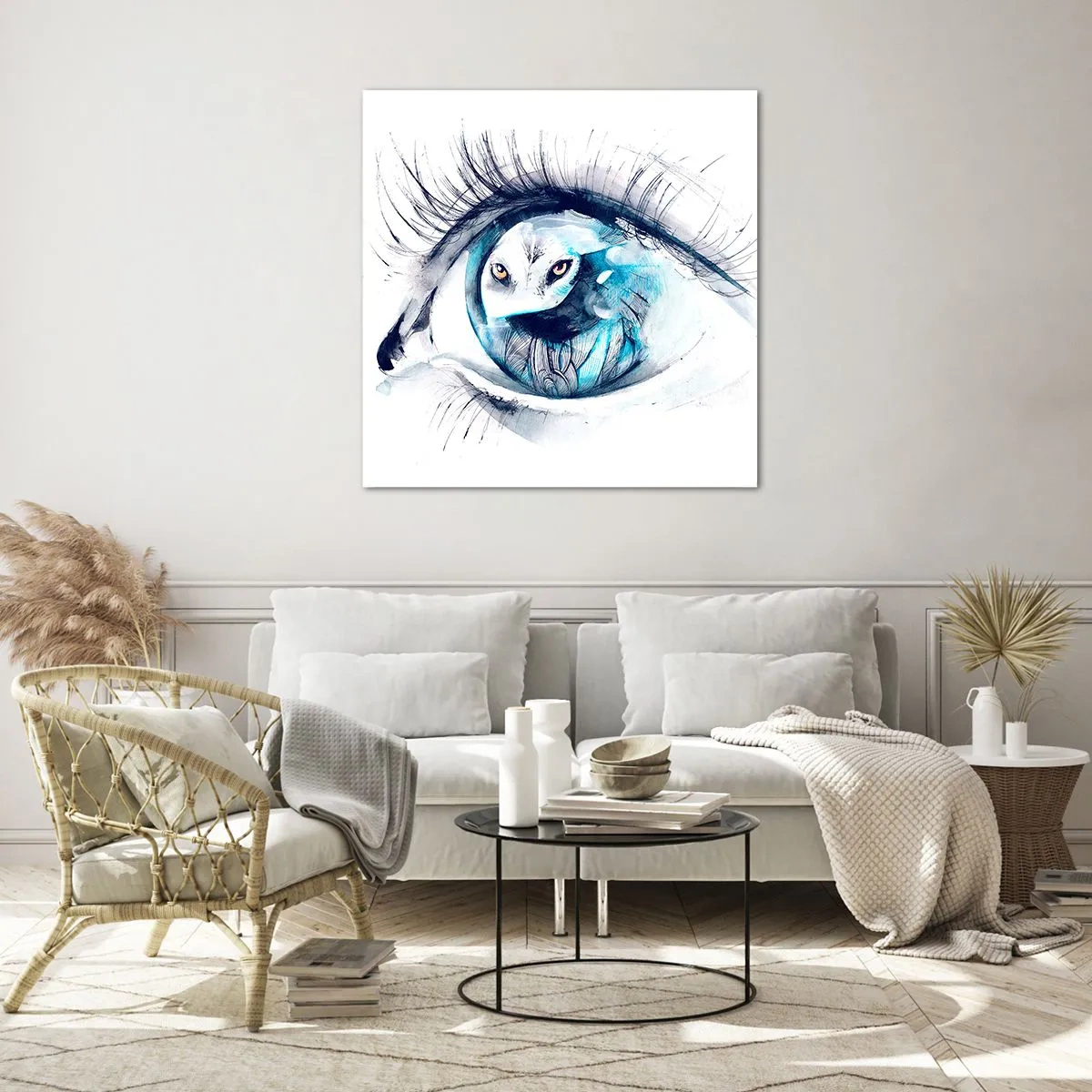 Tablou pe sticlă - Ochi în ochi cu sălbăticia - 60x60 cm