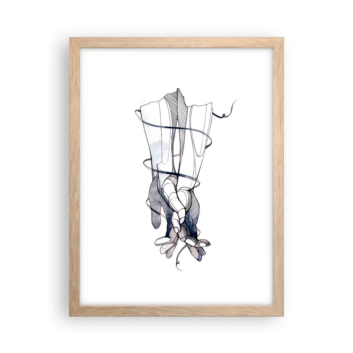 Poster în ramă de stejar deschis - Un studiu al atingerii - 30x40 cm