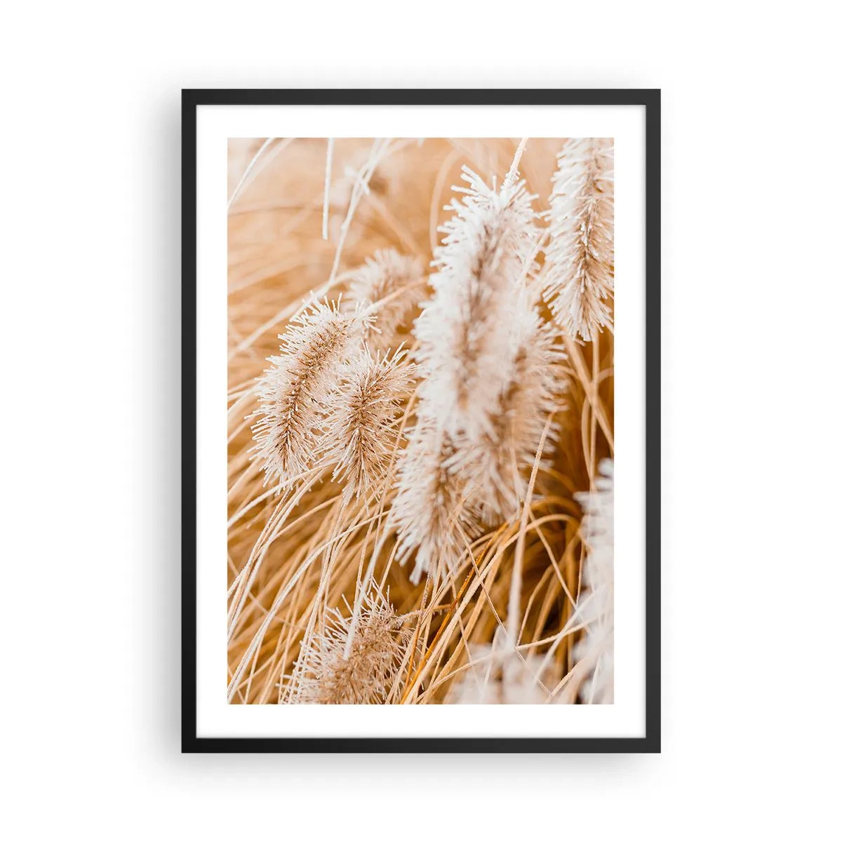 Poster în ramă neagră - Foșnetul auriu al ierburilor - 50x70 cm