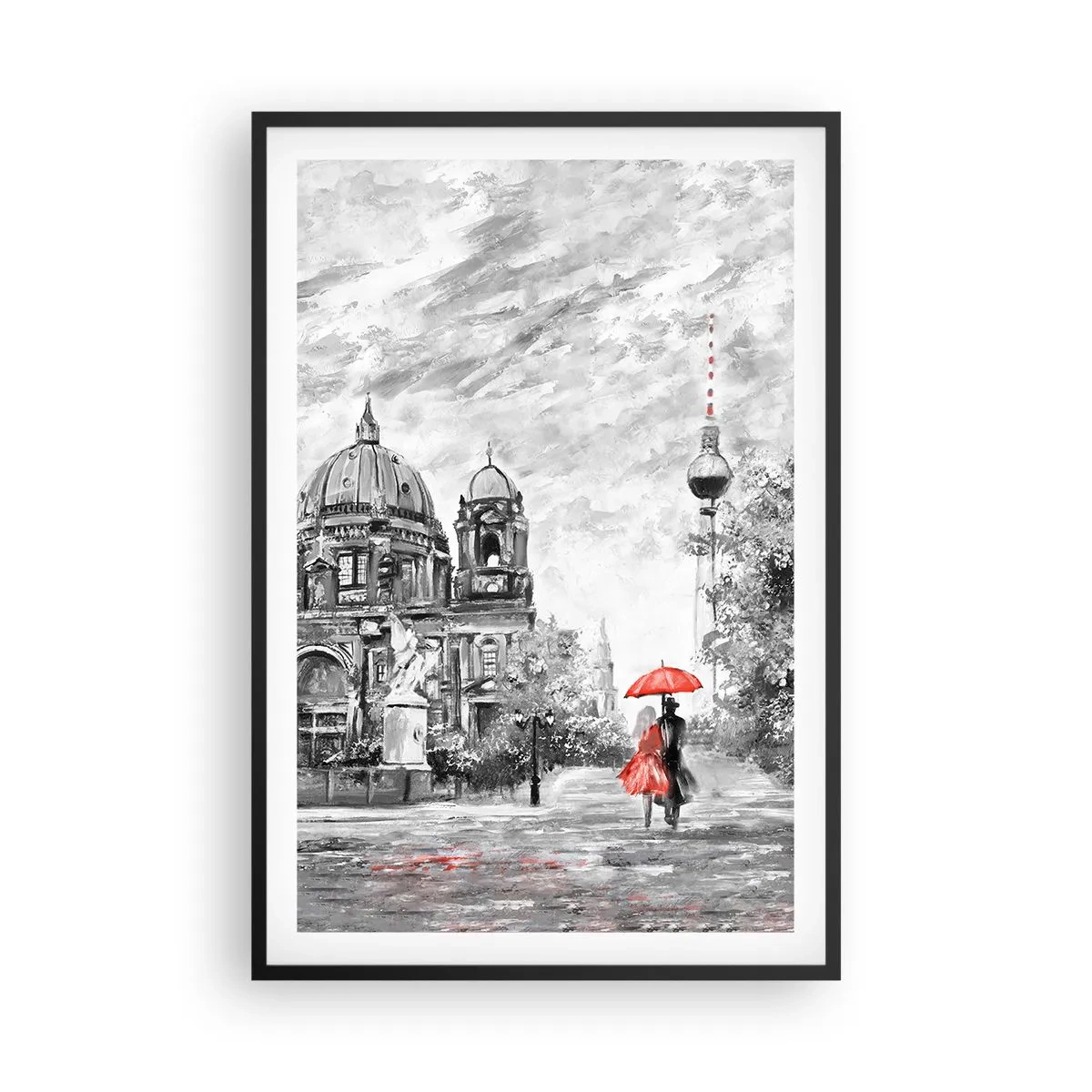 Poster în ramă neagră - Reuniune în Berlin - 61x91 cm