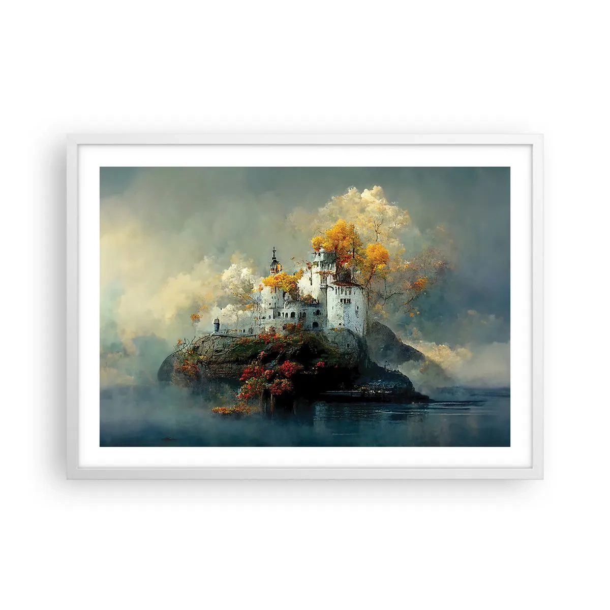 Poster în ramă albă - Începutul unei povești romantice - 70x50 cm