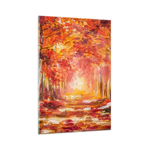 Tablou pe sticlă - Pădurea de cupru - 80x120 cm