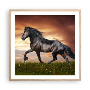 Poster în ramă de stejar deschis - Prințul negru - 60x60 cm