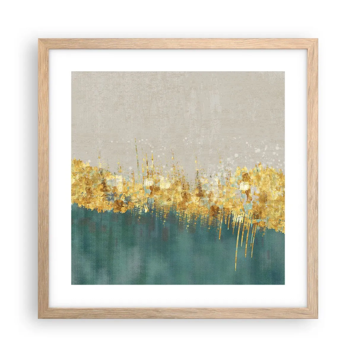Poster în ramă de stejar deschis - Frontiera de aur - 40x40 cm